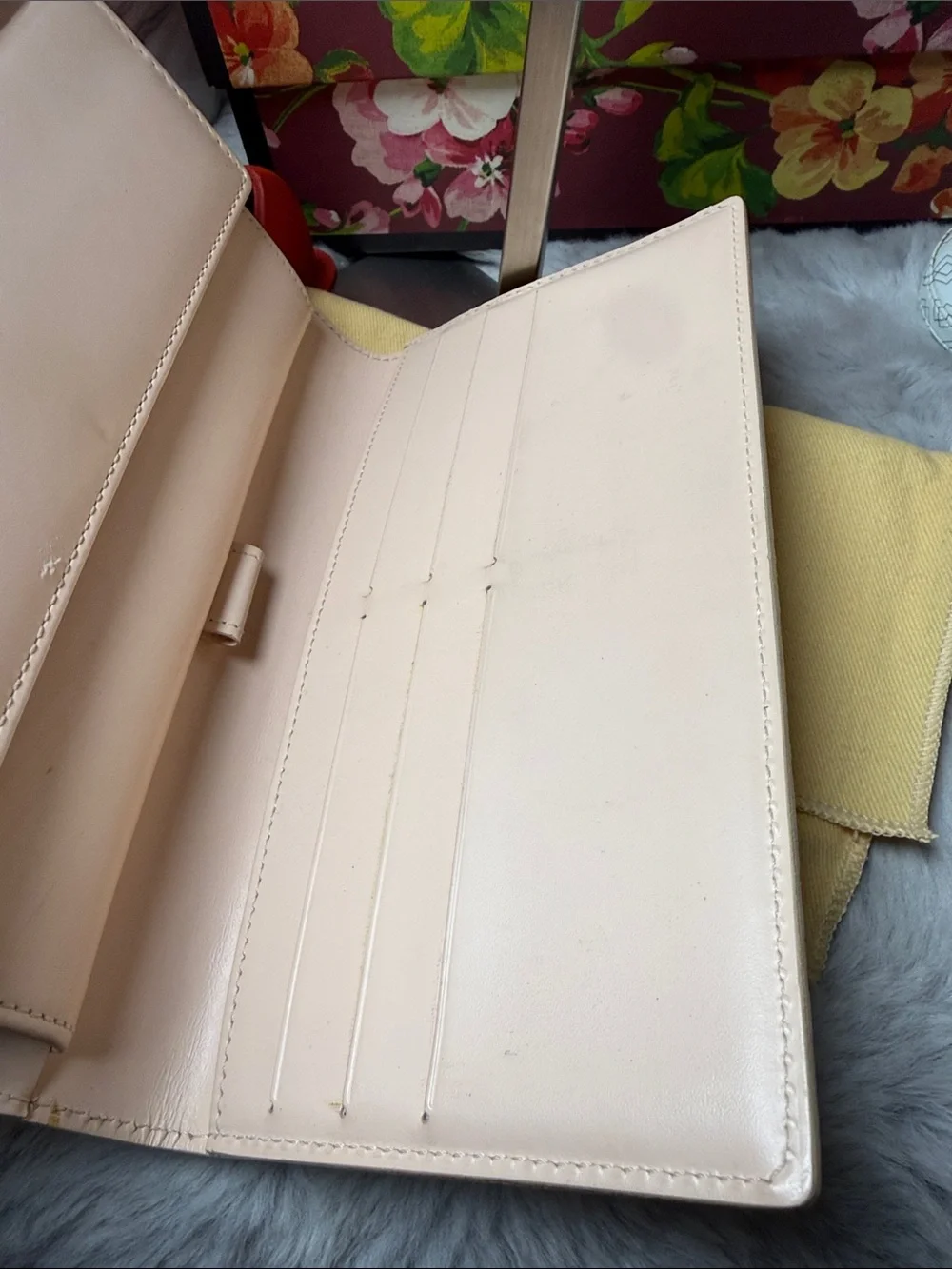 Louis Vuitton Patent Vernis Light Yellow Long Flap Wallet